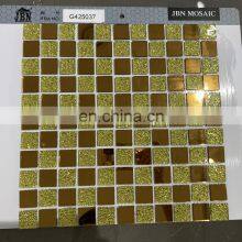 25x25mm Mosaic Mesh Stainless Steel Diy Electro-plated Golden Rose Golden Silver Mirror Glass Mosaic Tile thumbnail-2