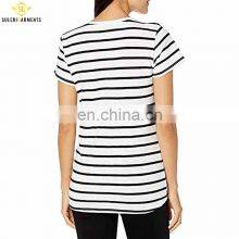 Good Quality Full Striped Women T Shirts Wholesale Summer Casual Wear Women T-shirt thumbnail-3