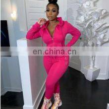 Manufacturer Wholesale Spring New Fashion Sports and Leisure Suit Zipper Pocket Two-piece Custom LOGO thumbnail-2