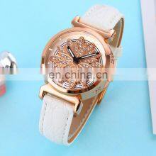 Newest Skmei 1766 Flower Dial Ladies Wristwatch Bracelet Leather Quartz Women Lady Dress Watches thumbnail-5
