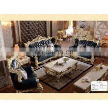 Foshan Factory Luxury Royal Design Top Leather Sofa Set thumbnail-1