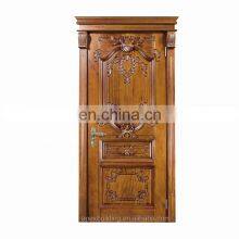 Antique Mahogany Solid Wood Exterior Double Carved Front Doors thumbnail-4