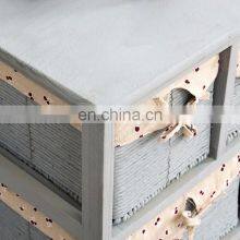 Grey Paulownia Solid Wood Sideboard Drawer Chest With Wicker Baskets thumbnail-5