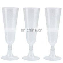 Hard Plastic Clear Disposable Drinkware Wine Glass Champagne Flutes thumbnail-3