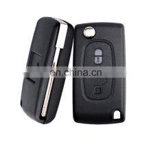 2 Button Flip Remote Cover Car Smart Key Shell Blank Fob Fit For Peugeot Auto Keys