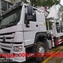 HOT SALE! Cheapest Price SINO TRUK HOWO 6*4 RHD 14tons Flatbed Truck With Knuckle Crane Boom for Sale thumbnail-4