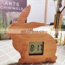 Wholesale Eco Friendly Lovely Animal Rabbit Shape Bedside Digital Alarm Clock For Kids thumbnail-1