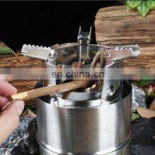 Outdoor Stainless Steel Rocket Stove Portable Windproof Wood Stove Camping Folding Stove thumbnail-4