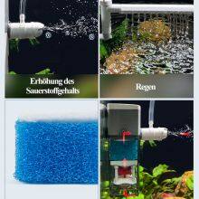 Aquarium Internal Filter, 4 in 1 Small Fish Tank Filters Pump Sponge Filter Ultra Silent Adjustable Submersible Power Filter thumbnail-2