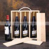 Handmade Three Bottles Slid Cover Wood Wine Packing Gift Box Supplier's Choice thumbnail-1