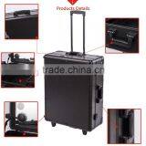 Professional Classic Black Aluminum Makeup Trolley Case With Bluetooth Lighted Mirror thumbnail-6