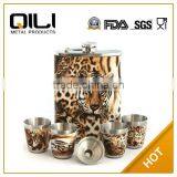 FDA 8oz Stainless Steel Wine Pot With 4 Shot Glass and 1 Funnel thumbnail-1