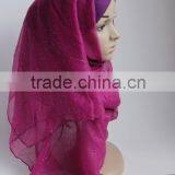Autumn Fashion Cotton Voile Sequin Islamic Hijab Scarf Quality Choice thumbnail-3