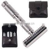 4 Piece Travel Safety Razor & Leather Case thumbnail-1