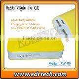 High Quality Emergency Power Bank 5200mA