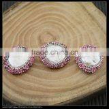 LFD-0052B Wholesale DIY Pave Pink Rhinestone Pearl Connector Spacer Beads For Bracelet Jewelry Making thumbnail-2