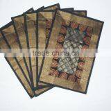 Placemats and Coaster in Black Color Indian Silk Table Runner thumbnail-2