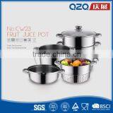 26cm Stainless Steel Fruit Steam Silver Juice Pot thumbnail-1