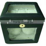 PU Leather Watch Winder Box With Acrylic Lid