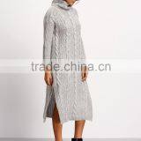 2016 Cold Winter Thick Long Sleeve Mock Neck Pullover Long Women Sweater Dress Quality Choice thumbnail-2