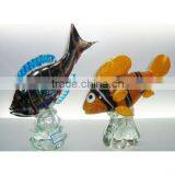 Fashionable Decorative Blown Glass Fish Ornaments With Clear Base thumbnail-1