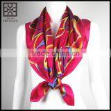 2015 New Design Red Square Printed Silk Scarf thumbnail-2