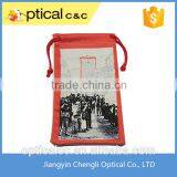 Cheap Digital Printed Microfiber Double Drawstring Eye Glass Pouch