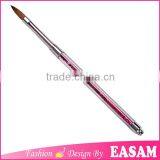 Easam Hot Circle Acrylic Nail Brush With Red Glitter Powder in it thumbnail-1