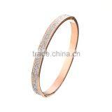 Fashion Vacuum Gold Stainless Steel Diamond Bangle thumbnail-5