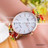 Women New Classic Geneva Ethnic Braided Analog Quartz Chain Bracelet Wrist Watch thumbnail-3