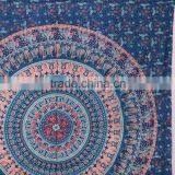 Blue Cotton Indian Tapestries Mandala Tapestry Hippie Wall Tapestry Tapestry Wall Hangings Indian Printed Tapestry Wholesale thumbnail-2