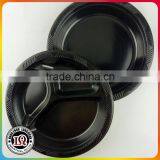 Black Disposable 3 Compartment Plastic Plate thumbnail-1
