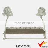 Decorative Vintage Antique White Metal Shelf