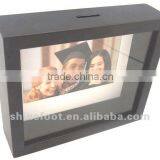 8" metal picture frame with coin bank T-FB01-1(02)