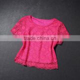 2015 Top Selling Lady Lace Crop Top Wholesale Cheap Price Crochet Blouse & Top