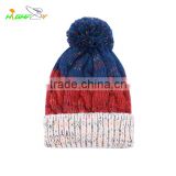 wholesale/high quality Custom mix color Acrylic Warm ski hat With Top Ball