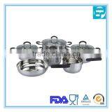 Stainless Steel Capsule Bottom Cookwares With Silicon Handle