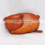 Handmade Leather Large Pig Coin Purse thumbnail-1