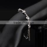 Classical 18k White Gold Plated Bracelet Musical Note Jewelry Inlaid Precious Gemstone for Party thumbnail-4