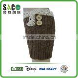 Lace Cuff Cable Pattern With Buttons Legwarmers thumbnail-3