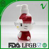 Shampoo Packaging Clear 250ml Cartoon PET Bottle With Pump