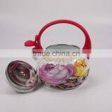 Elegant Red Rose Flower Enamel Kettle Teapot Whistling thumbnail-3