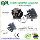SUNNY FAN Solar Energy Rechargeable Air Conditioning Wall Mount Fan 14 Inch Galvanized Stainless Steel Air Ventilation Fan thumbnail-5