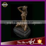 Nude Woman Cover Eyes Bronze Sculpture thumbnail-2