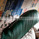 Italy 2017 New Design Folds Velvet King/Queen Size Bed/ European Luxury Fabric Upholsteried Elegant Bedroom Furniture thumbnail-3