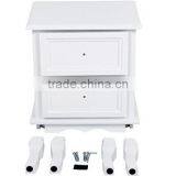 Set of Two Small Traditional Style Bedside Table in White thumbnail-6