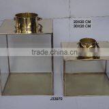 Mirror Polished Brass Finished Lantern With Flat Top