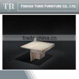 High Gloss White Marble Small Coffee End Table thumbnail-1