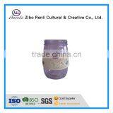 Set of 4 Purple Elegant Wholesale Glass Jars for Candle With Decoration thumbnail-2