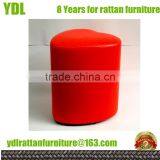YDL Red Heart Style Round Leather Stool thumbnail-1